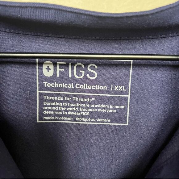 Figs Rafaela Oversized Mandarin Collar Short Sleeve Scrub Top Size XXL - Picture 7 of 16